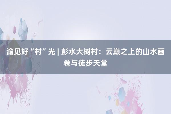 渝见好“村”光 | 彭水大树村：云巅之上的山水画卷与徒步天堂