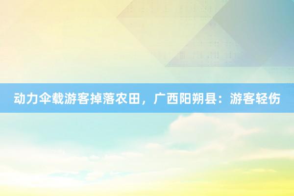 动力伞载游客掉落农田，广西阳朔县：游客轻伤
