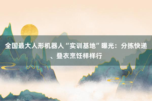全国最大人形机器人“实训基地”曝光：分拣快递、叠衣烹饪样样行