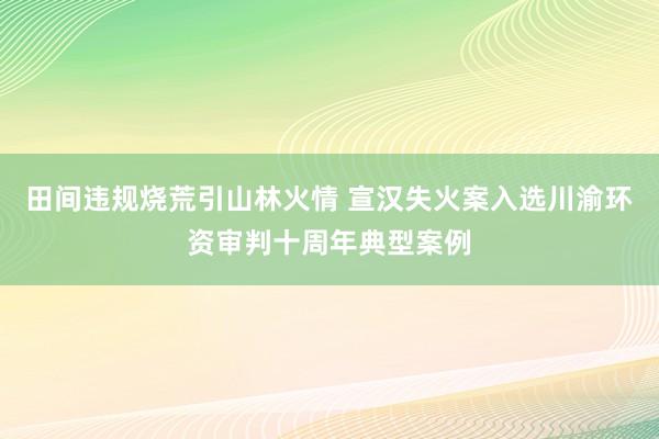 田间违规烧荒引山林火情 宣汉失火案入选川渝环资审判十周年典型案例
