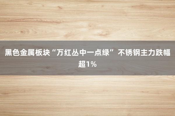 黑色金属板块“万红丛中一点绿” 不锈钢主力跌幅超1%