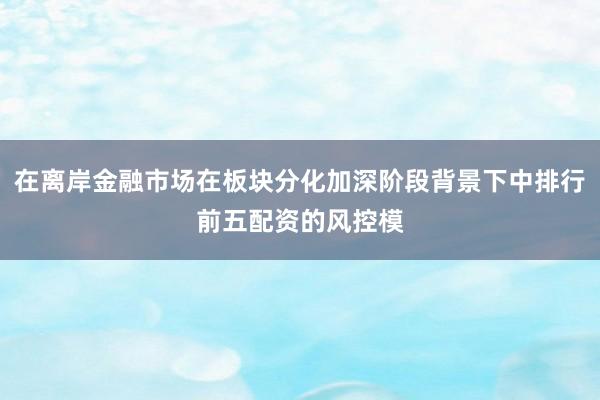 在离岸金融市场在板块分化加深阶段背景下中排行前五配资的风控模