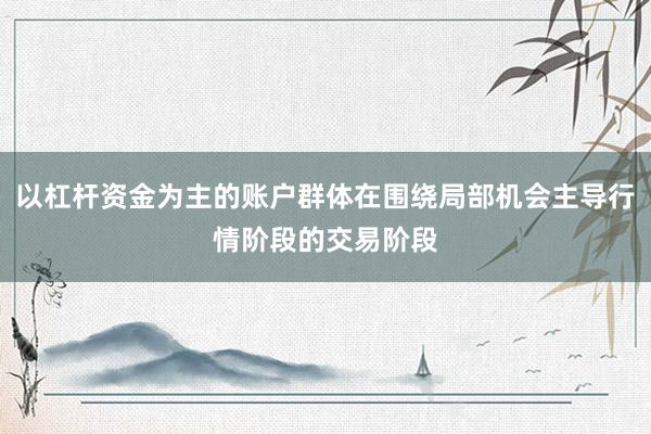 以杠杆资金为主的账户群体在围绕局部机会主导行情阶段的交易阶段