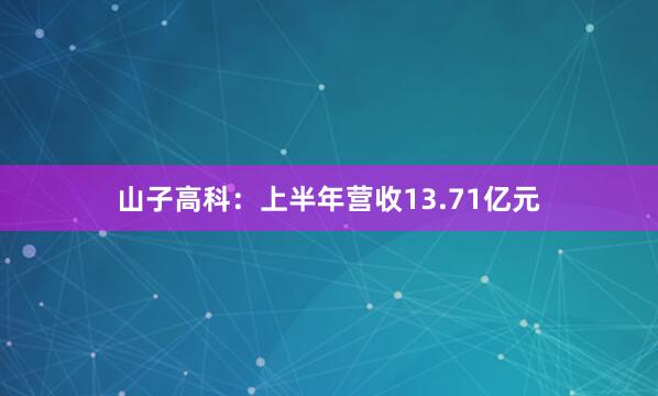 山子高科：上半年营收13.71亿元